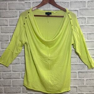 Worthington Chartreuse Blouse with Button Accents, size 2X